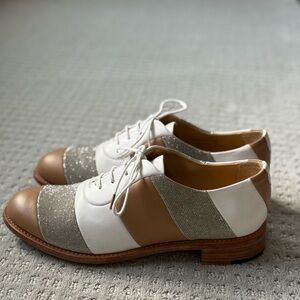 The Office of Angela Scott Mr. Smith Oxford in White, Tan, and Silver